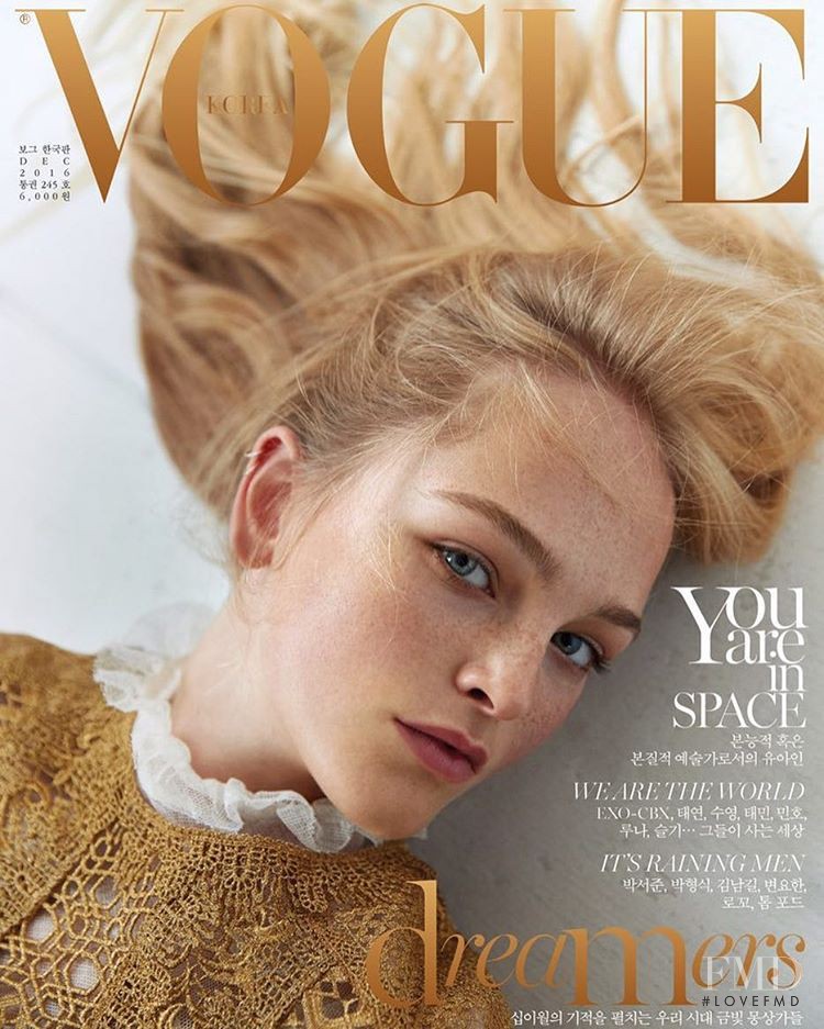 Jean Campbell featured on the Vogue Korea cover from December 2016