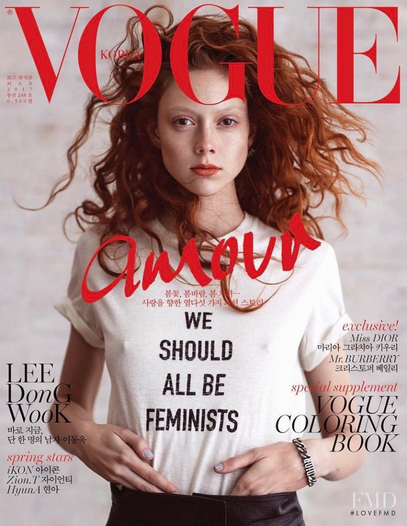 Natalie Westling featured on the Vogue Korea cover from March 2017