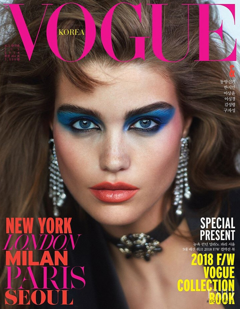 Luna Bijl featured on the Vogue Korea cover from July 2018