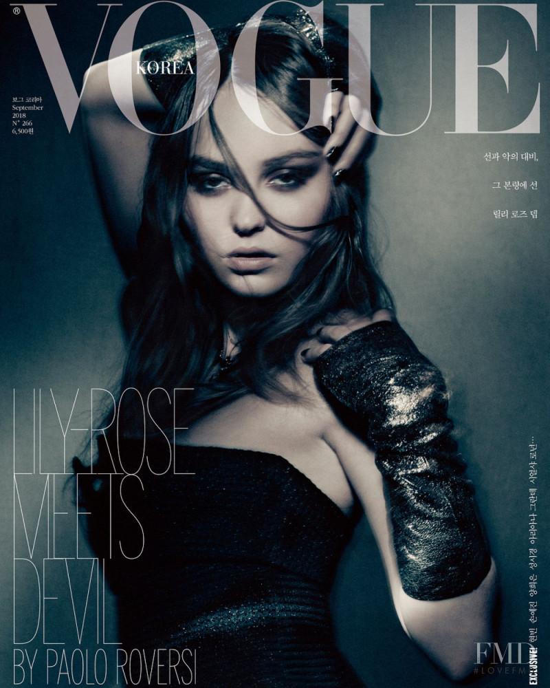 Lily-Rose Depp featured on the Vogue Korea cover from September 2018