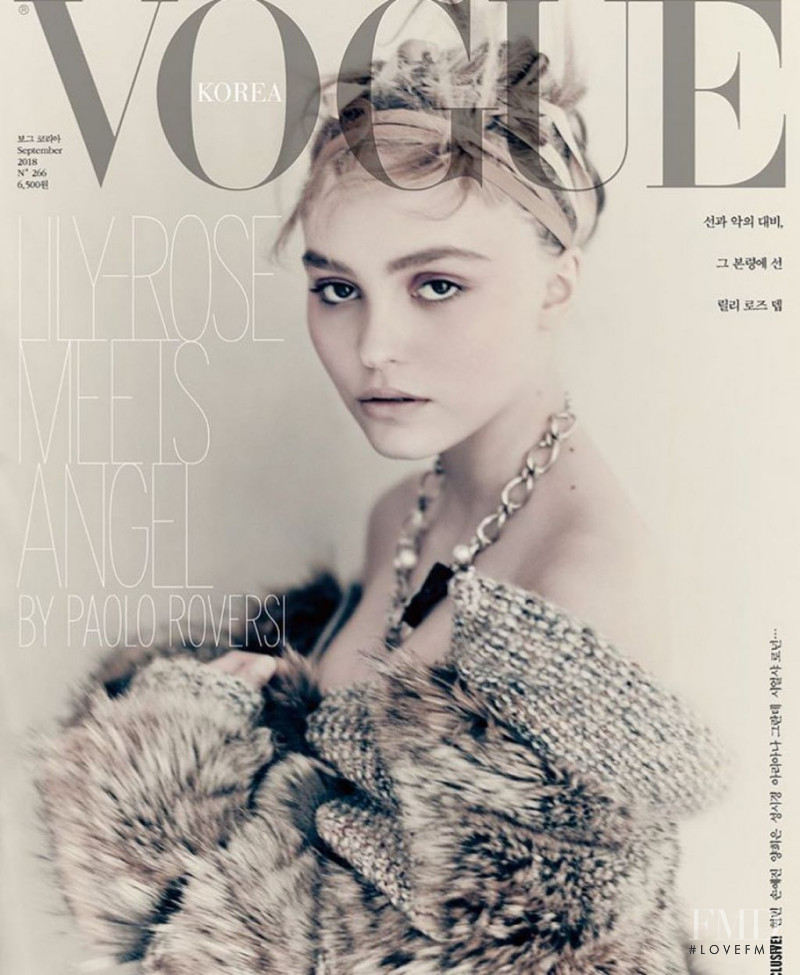 Lily-Rose Depp featured on the Vogue Korea cover from September 2018