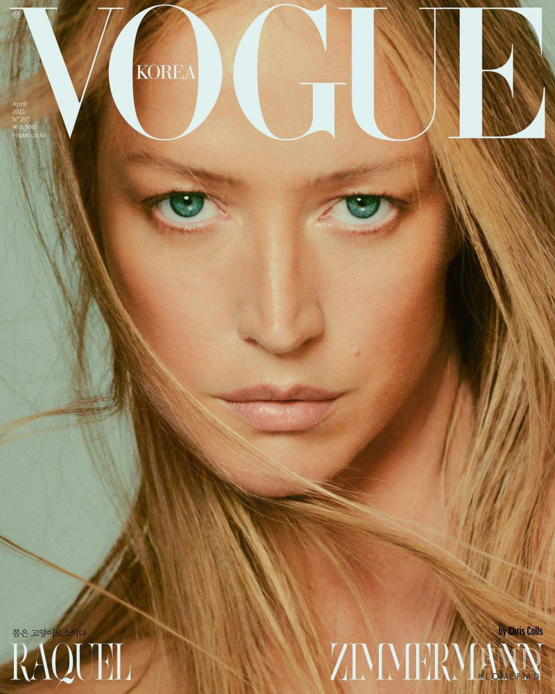 Raquel Zimmermann featured on the Vogue Korea cover from April 2021