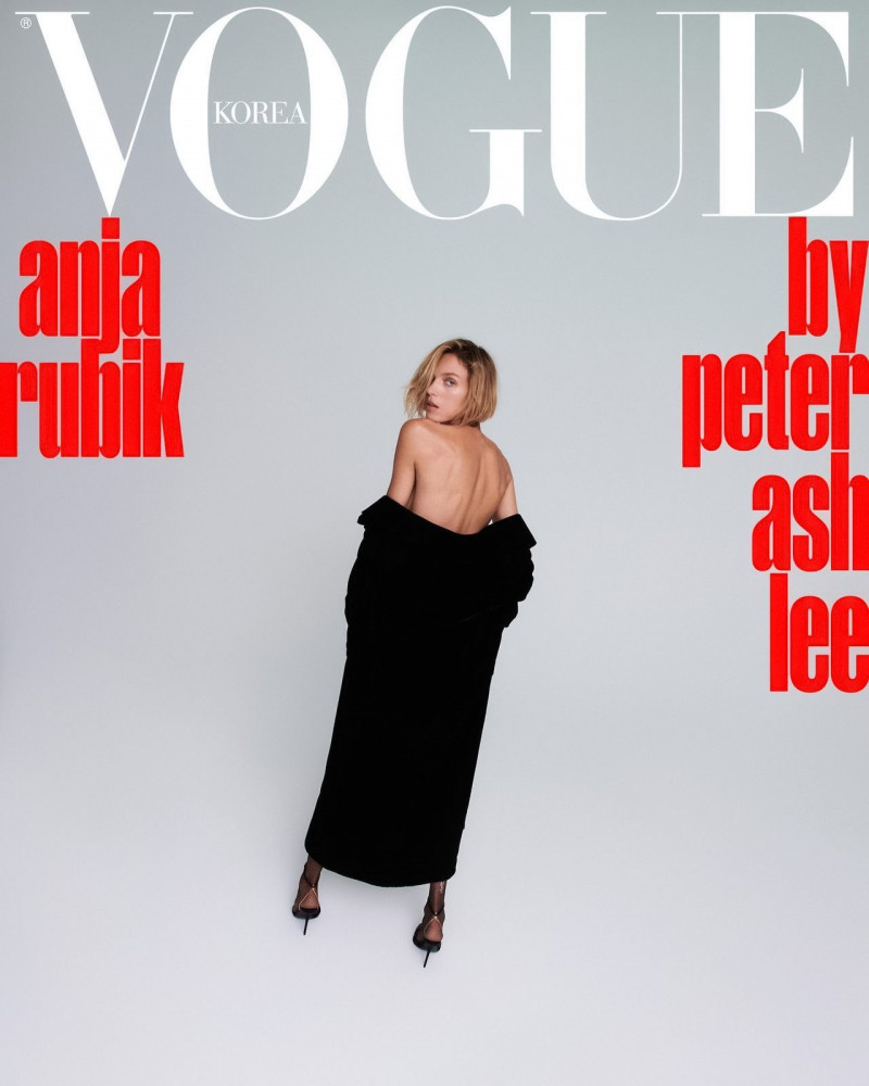 Anja Rubik featured on the Vogue Korea cover from December 2022