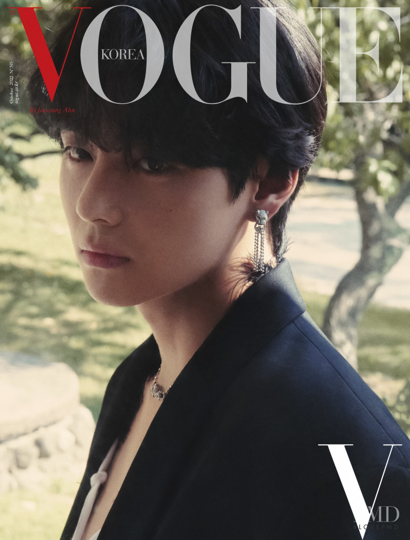  V (Kim Tae-hyung) featured on the Vogue Korea cover from November 2022