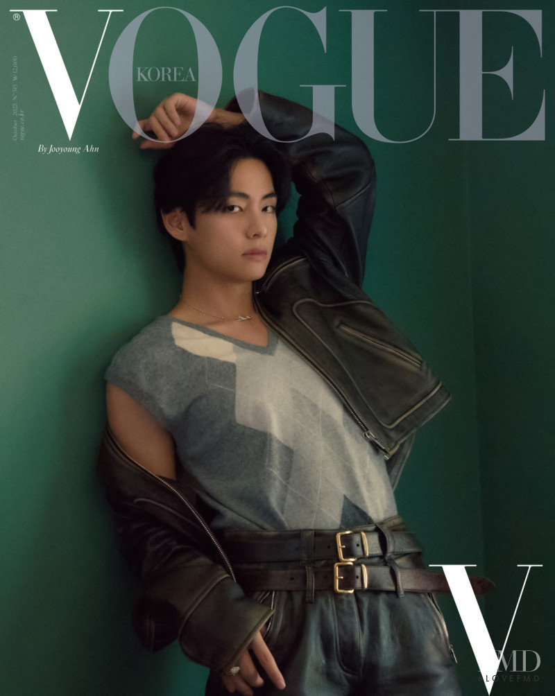  V (Kim Tae-hyung) featured on the Vogue Korea cover from October 2022