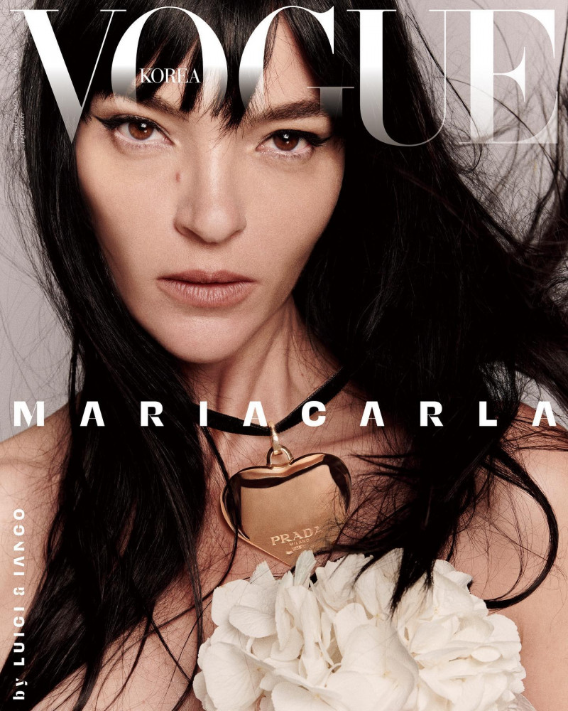 Mariacarla Boscono featured on the Vogue Korea cover from September 2023