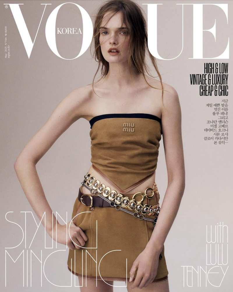 Lulu Tenney featured on the Vogue Korea cover from May 2025