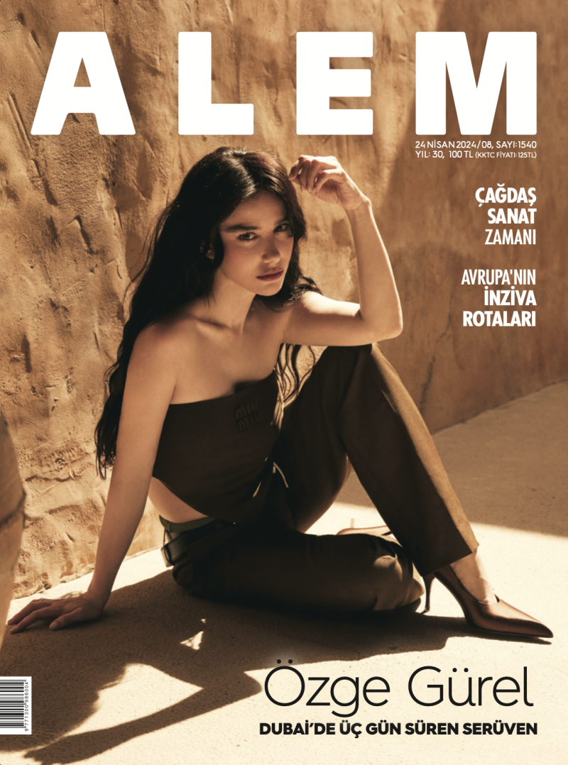 Ozge Gurel featured on the Alem cover from April 2024