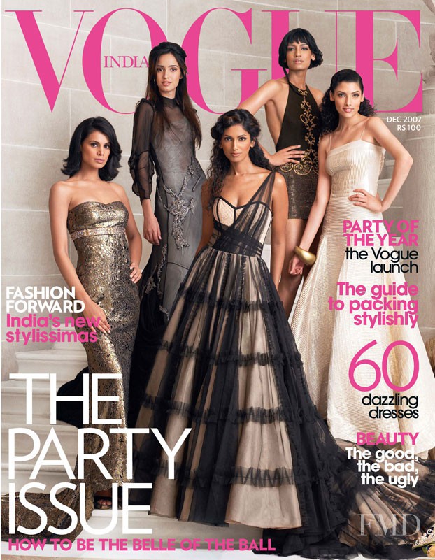 Neha Kapur featured on the Vogue India cover from December 2007