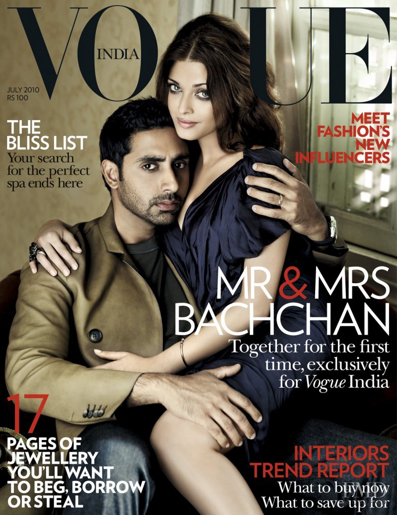 Aishwarya Rai featured on the Vogue India cover from July 2010