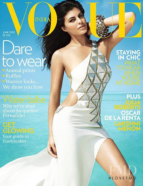 Jacqueline Fernandez featured on the Vogue India cover from June 2010