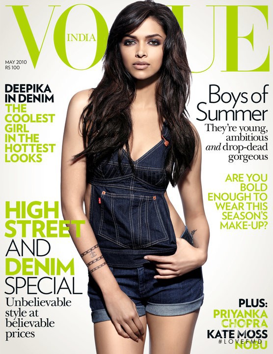 Deepika Padukone featured on the Vogue India cover from May 2010