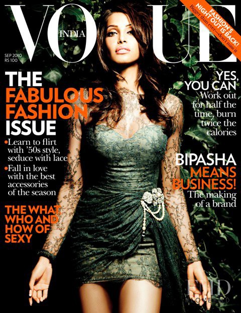 Bipasha Basu featured on the Vogue India cover from September 2010