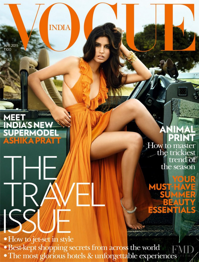 Ashika Pratt featured on the Vogue India cover from April 2011
