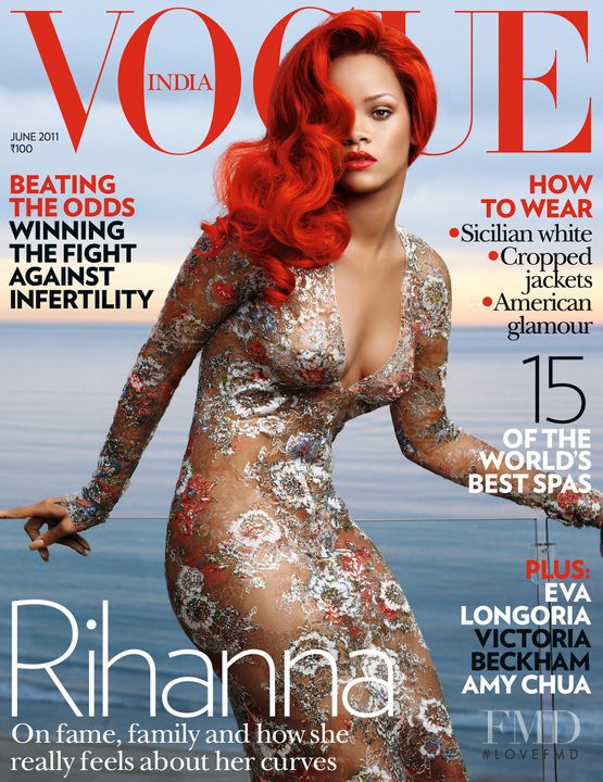 Rihanna featured on the Vogue India cover from June 2011