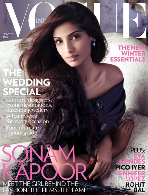 Sonam Kapoor featured on the Vogue India cover from November 2011