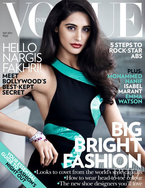 Nargis Fakhri featured on the Vogue India cover from September 2011
