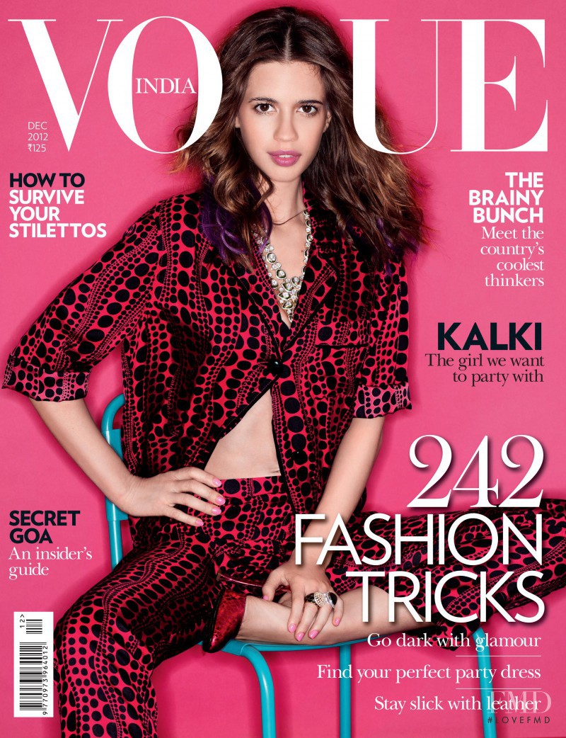 Kalki Koechlin featured on the Vogue India cover from December 2012
