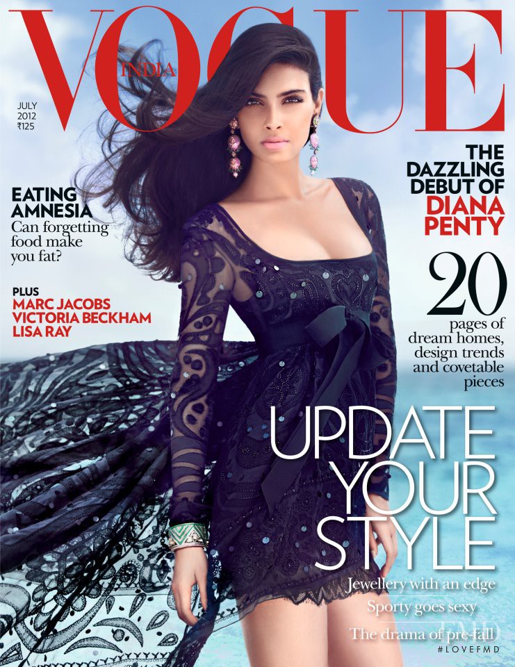 Diana Penty featured on the Vogue India cover from July 2012
