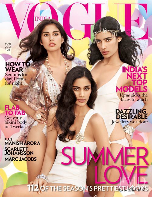 Jessica Clark featured on the Vogue India cover from March 2012