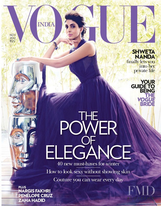 Shweta Nanda featured on the Vogue India cover from November 2012