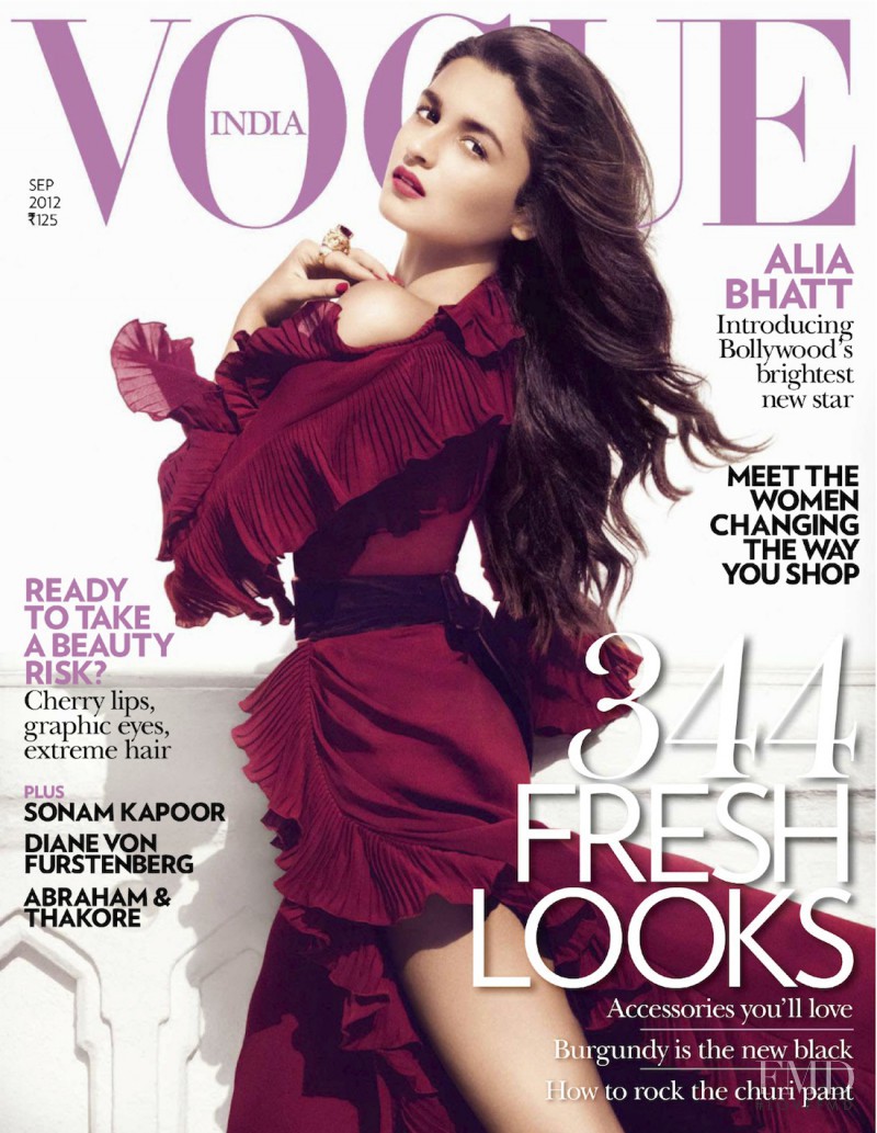 Alia Bhatt featured on the Vogue India cover from September 2012