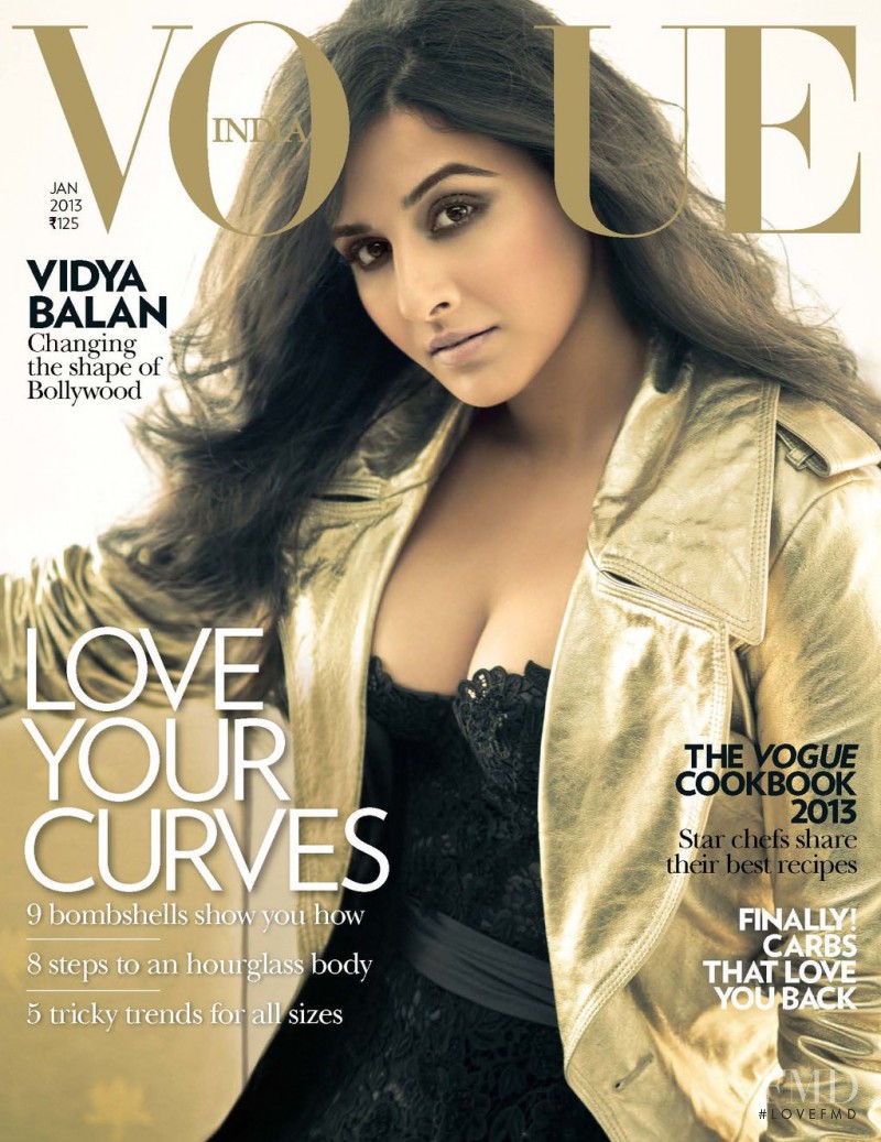 Vidya Balan featured on the Vogue India cover from January 2013