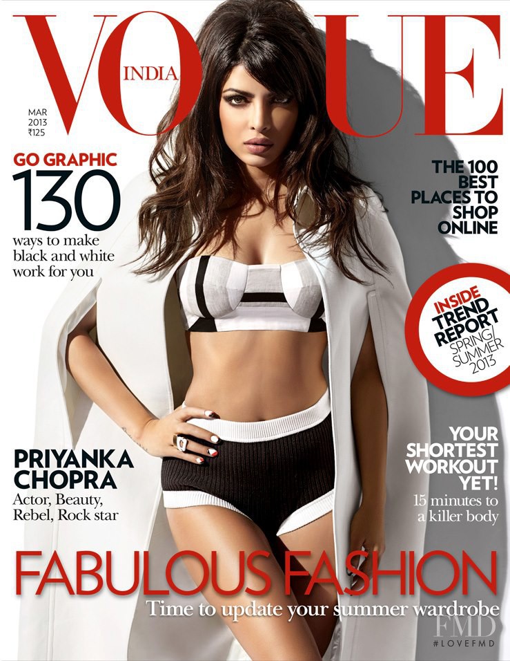 Priyanka Chopra featured on the Vogue India cover from March 2013