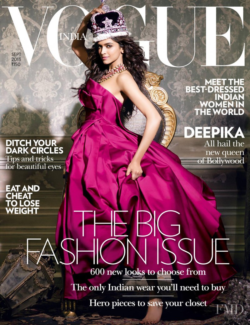 Deepika Padukone featured on the Vogue India cover from September 2013