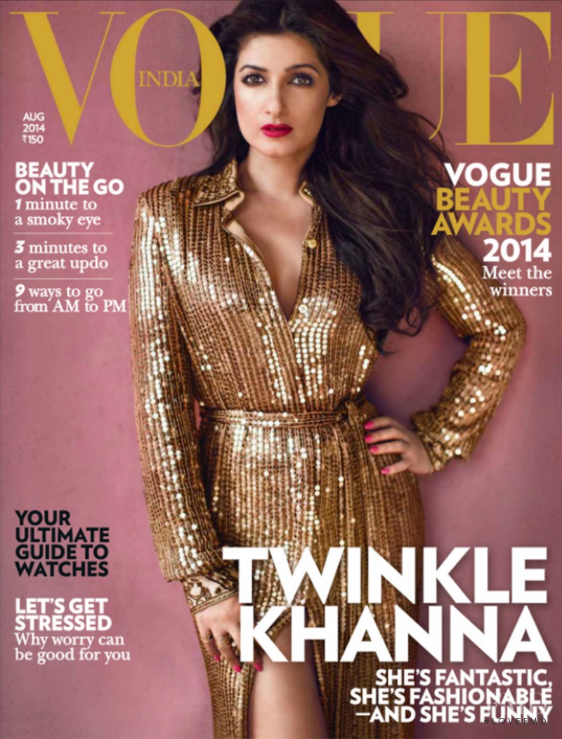 Twinkle Khanna featured on the Vogue India cover from August 2014