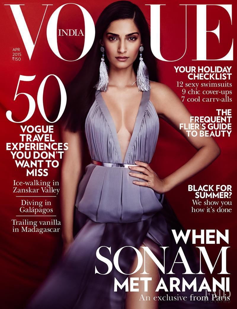 Sonam Kapoor featured on the Vogue India cover from April 2015