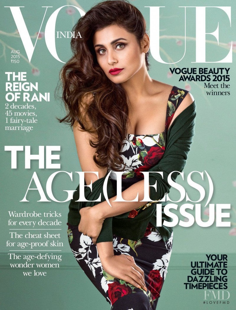 Rani Mukerji featured on the Vogue India cover from August 2015
