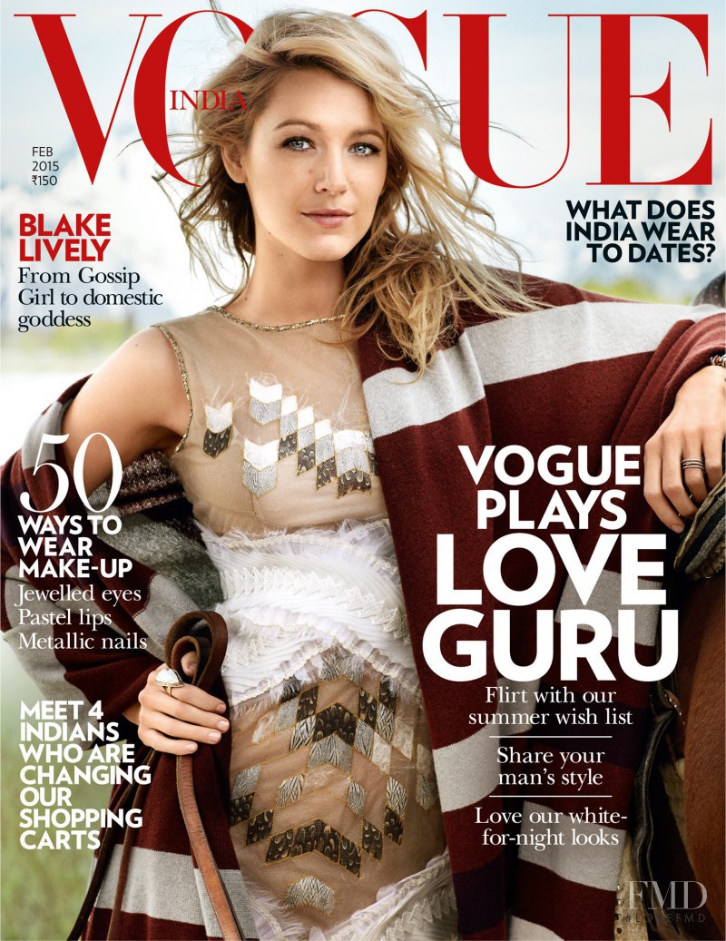 Blake Lively
 featured on the Vogue India cover from February 2015