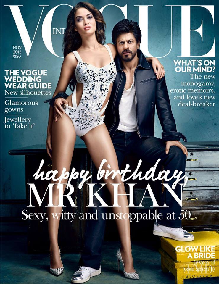 Shanina Shaik featured on the Vogue India cover from November 2015