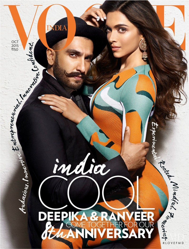 Deepika Padukone & Ranveer Singh featured on the Vogue India cover from October 2015