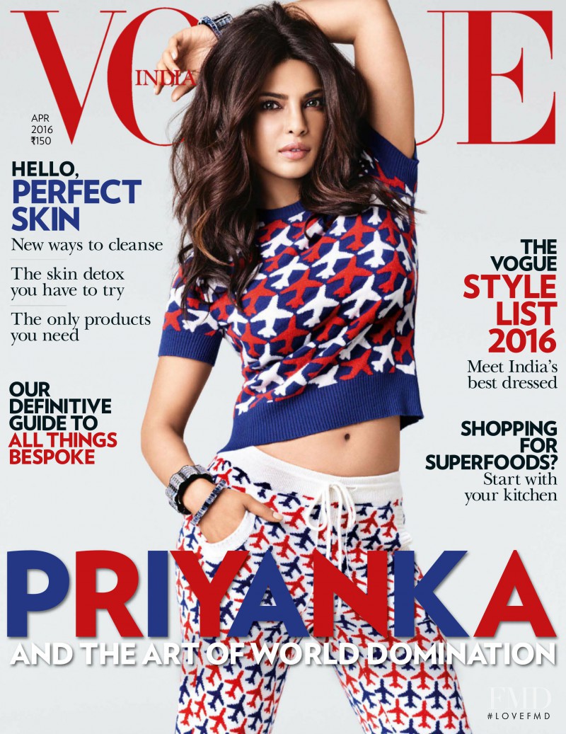 Priyanka Chopra featured on the Vogue India cover from April 2016