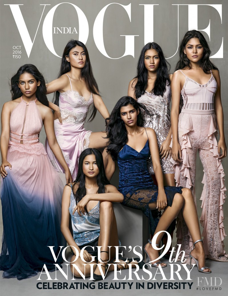 Jannatul Peya, Deki Wangmo, Raudha Athif, Shenelle Rodrigo featured on the Vogue India cover from October 2016