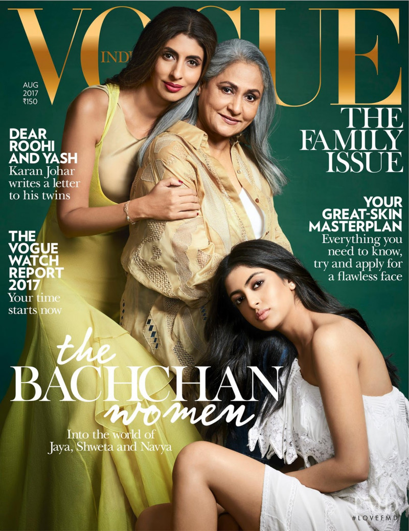 Jaya Bachchan, Shweta Bachchan-Nanda & Navya Nanda featured on the Vogue India cover from August 2017