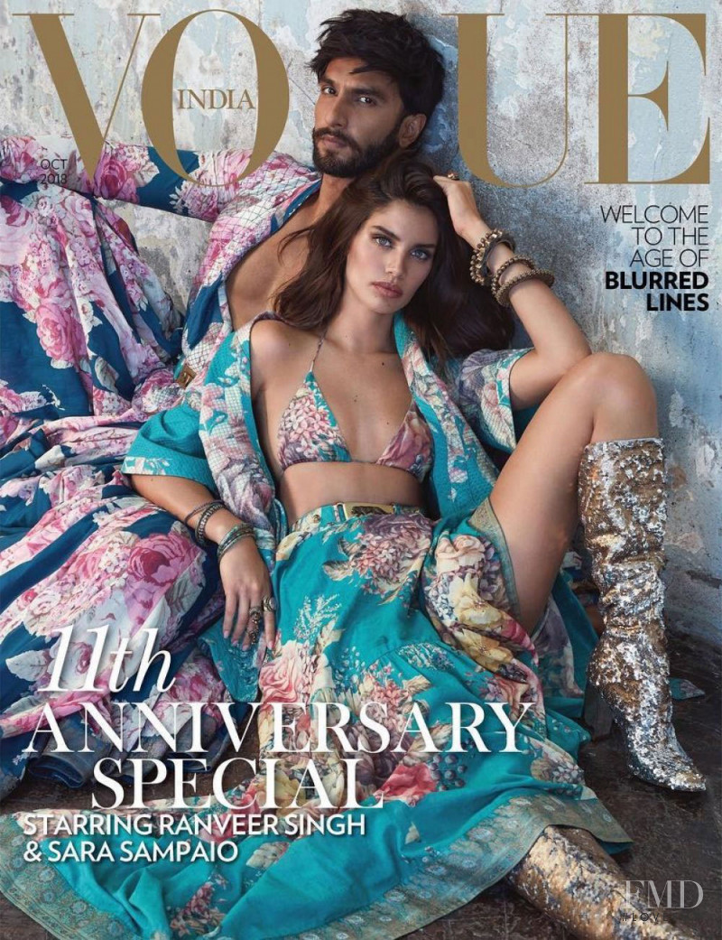 Sara Sampaio featured on the Vogue India cover from October 2018