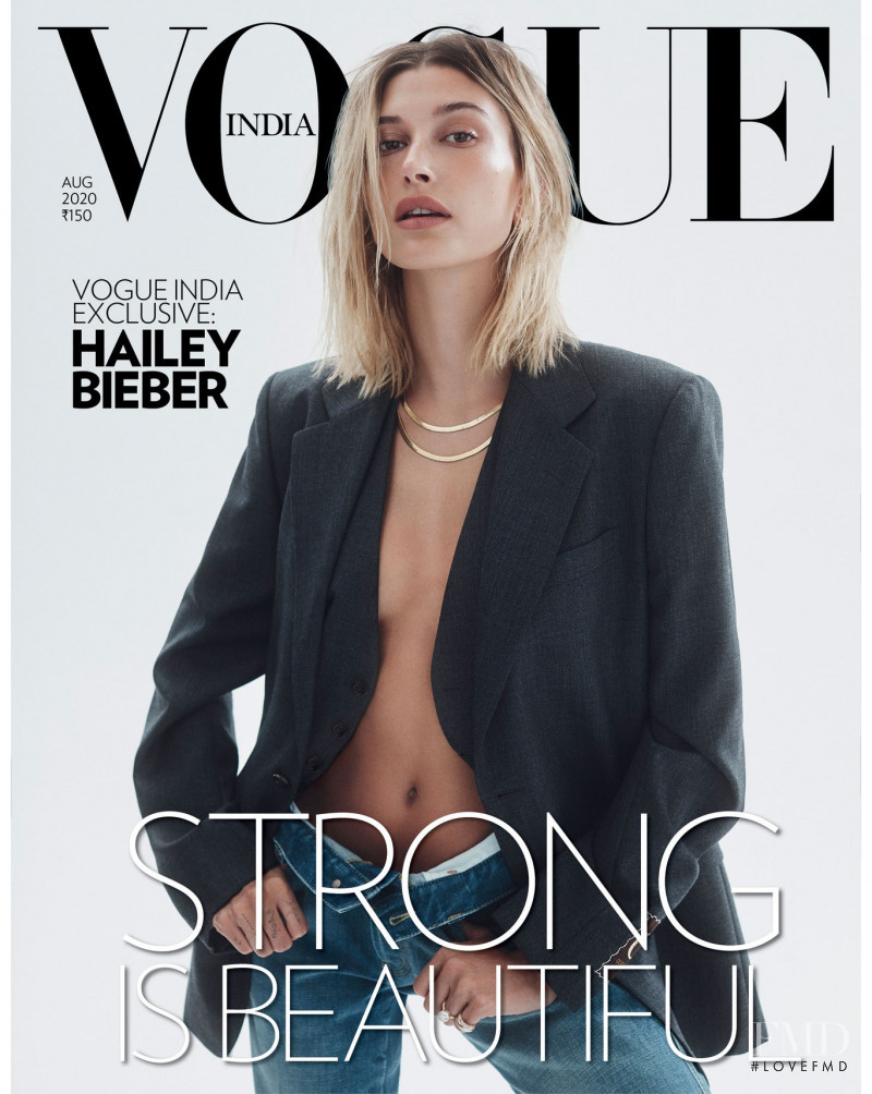 Hailey Baldwin Bieber featured on the Vogue India cover from August 2020