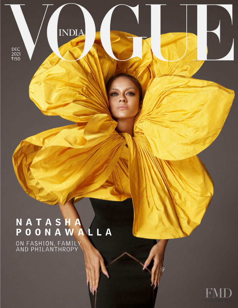 Natasha Poonawalla featured on the Vogue India cover from December 2021