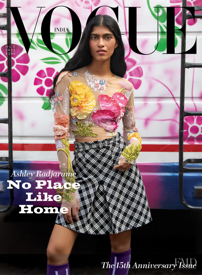 Ashley Radjarame featured on the Vogue India cover from October 2022