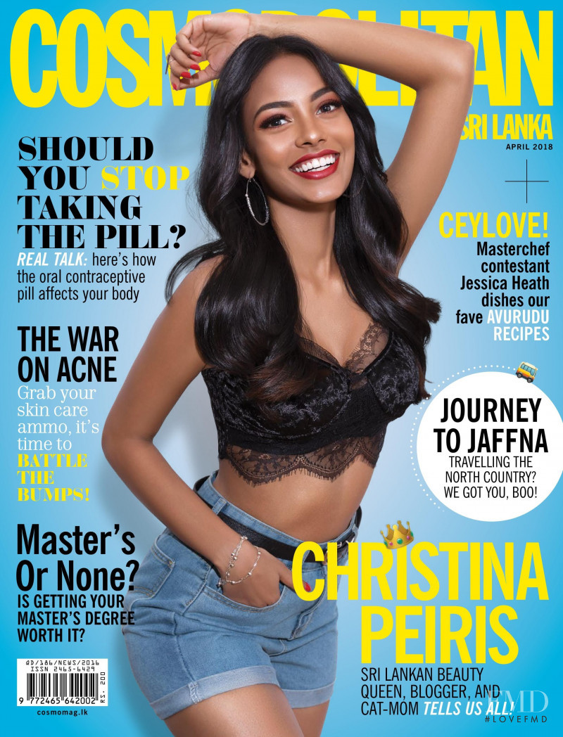 Christina Peiris featured on the Cosmopolitan Sri Lanka cover from April 2018