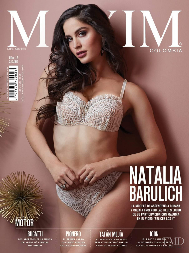 Natalia Barulich featured on the Maxim Colombia cover from June 2017