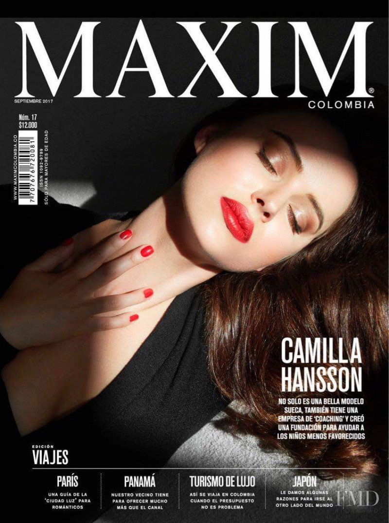 Camilla Hansson featured on the Maxim Colombia cover from September 2017