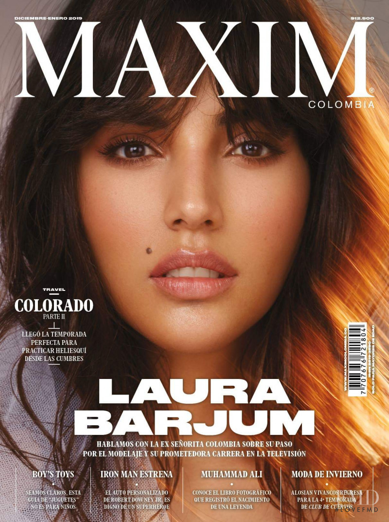 Laura Barjum featured on the Maxim Colombia cover from December 2018
