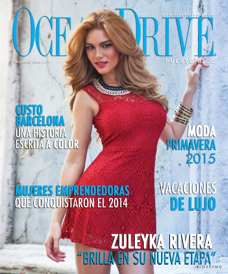 Zuleyka Rivera featured on the Ocean Drive Puerto Rico cover from December 2014