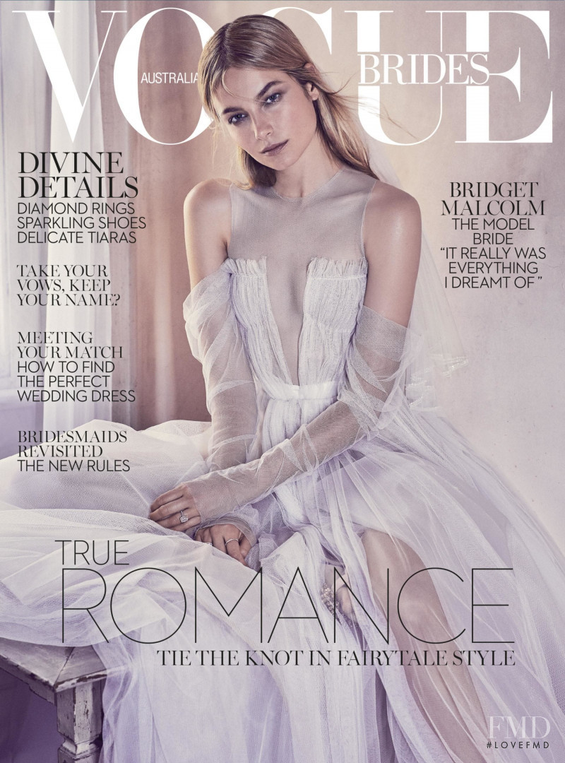Bridget Malcolm featured on the Vogue Brides Australia cover from July 2017