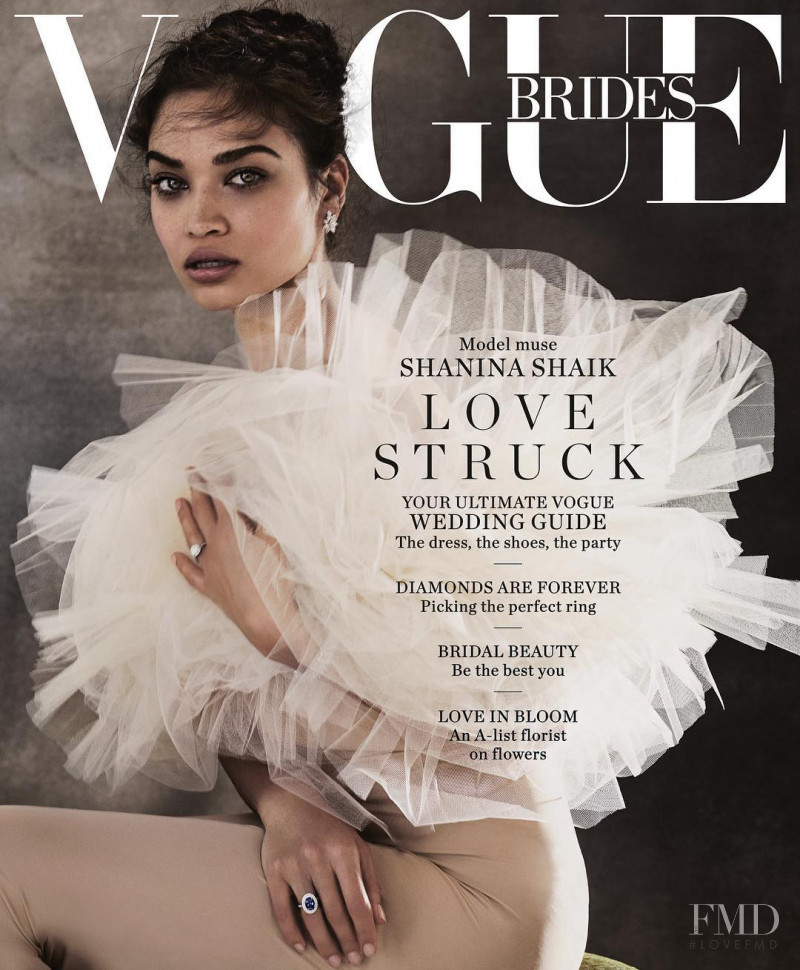 Shanina Shaik featured on the Vogue Brides Australia cover from July 2018