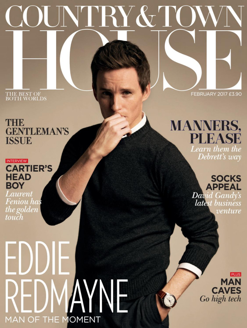 Eddie Redmayne featured on the Country & Town House cover from February 2017